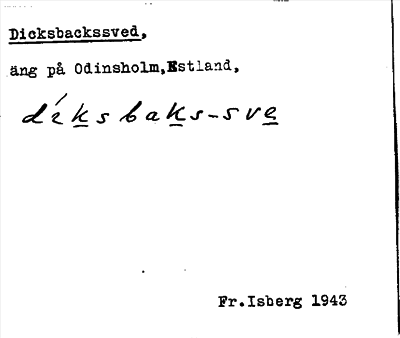 Bild på arkivkortet för arkivposten Dicksbackssved