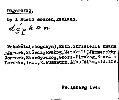Bild på arkivkortet för arkivposten Digerskog