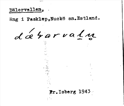Bild på arkivkortet för arkivposten Dälervallen