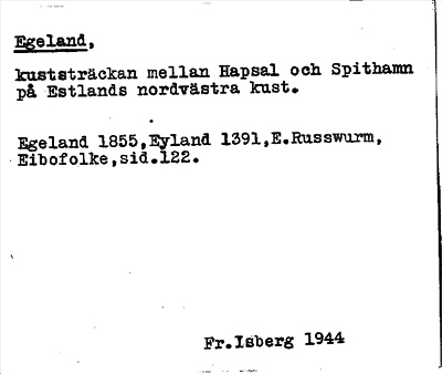 Bild på arkivkortet för arkivposten Egeland