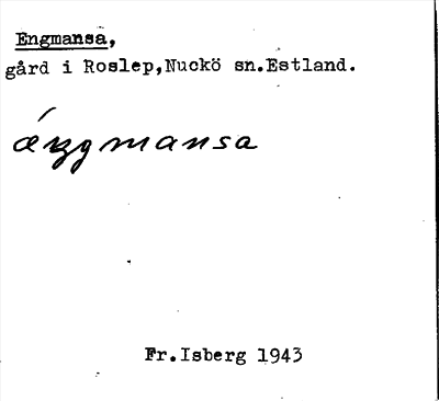Bild på arkivkortet för arkivposten Engmansa
