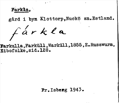 Bild på arkivkortet för arkivposten Farkla