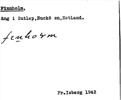 Bild på arkivkortet för arkivposten Finnholm