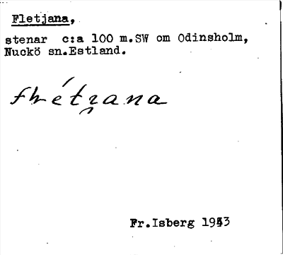 Bild på arkivkortet för arkivposten Fletjana