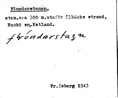 Bild på arkivkortet för arkivposten Flunderstenen