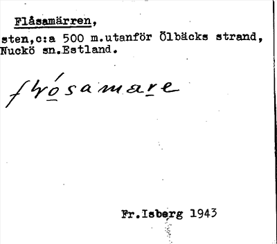 Bild på arkivkortet för arkivposten Flåsamärren