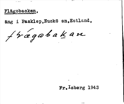 Bild på arkivkortet för arkivposten Flägobacken