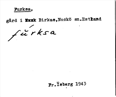 Bild på arkivkortet för arkivposten Furksa