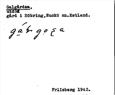 Bild på arkivkortet för arkivposten Galgårdsa