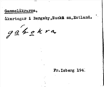 Bild på arkivkortet för arkivposten Gammelåkrarna