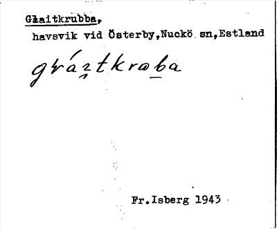 Bild på arkivkortet för arkivposten Glaitkrubba