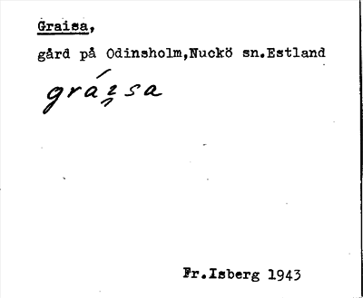 Bild på arkivkortet för arkivposten Graisa