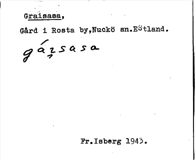 Bild på arkivkortet för arkivposten Graisasa