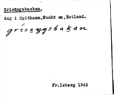 Bild på arkivkortet för arkivposten Grisängsbacken