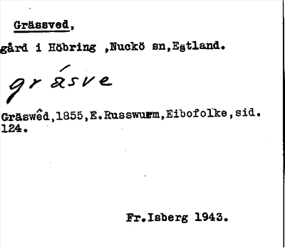 Bild på arkivkortet för arkivposten Grässved