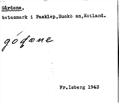 Bild på arkivkortet för arkivposten Gårdone
