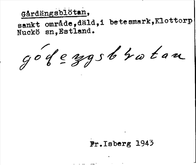 Bild på arkivkortet för arkivposten Gårdängsblötan