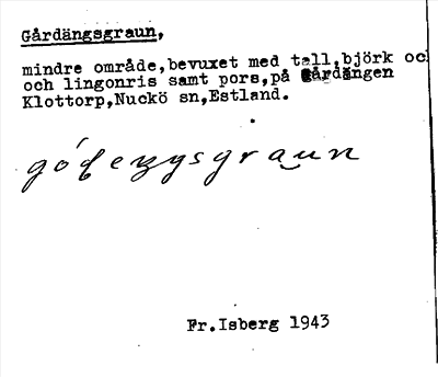 Bild på arkivkortet för arkivposten Gårdängsgraun