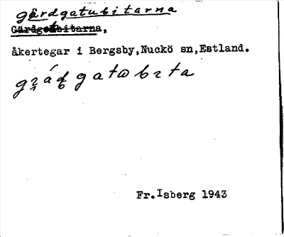Bild på arkivkortet för arkivposten Gärdgatubitarna