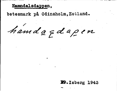 Bild på arkivkortet för arkivposten Hamndalsdappen
