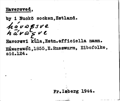 Bild på arkivkortet för arkivposten Haversved