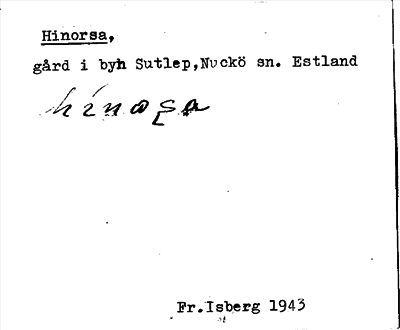 Bild på arkivkortet för arkivposten Hinorsa