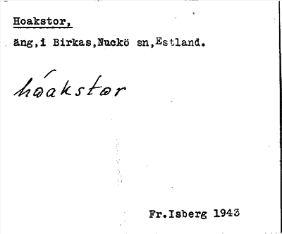 Bild på arkivkortet för arkivposten Hoakstor