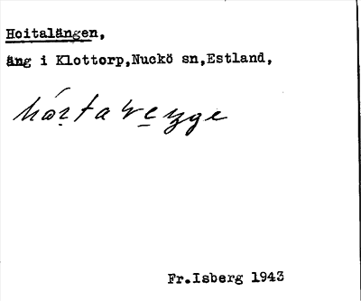 Bild på arkivkortet för arkivposten Hoitalängen
