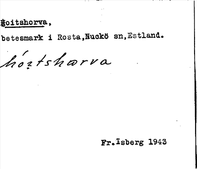 Bild på arkivkortet för arkivposten Hoitshorva