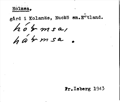 Bild på arkivkortet för arkivposten Holmsa
