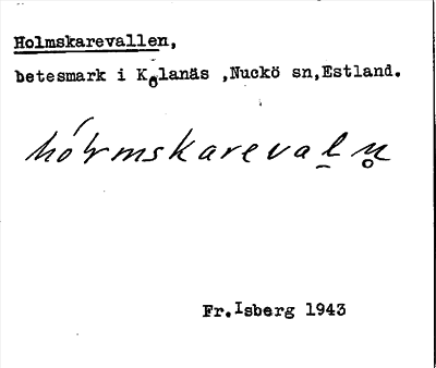 Bild på arkivkortet för arkivposten Holmskarevallen