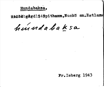 Bild på arkivkortet för arkivposten Hundabaksa