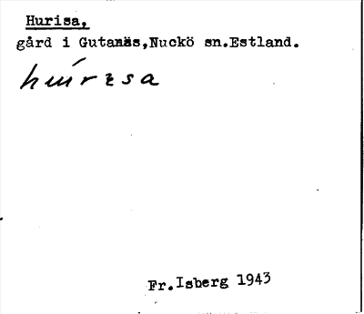 Bild på arkivkortet för arkivposten Hurisa