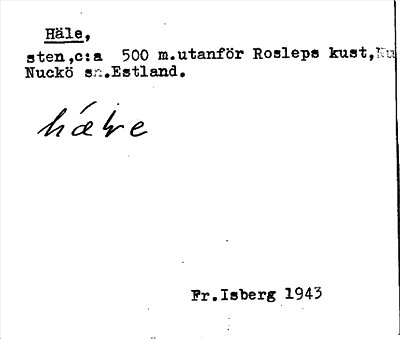 Bild på arkivkortet för arkivposten Häle