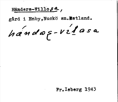 Bild på arkivkortet för arkivposten Händers-Villosa