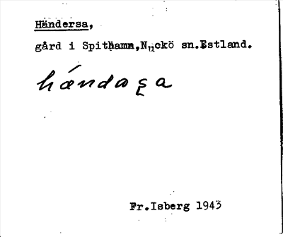 Bild på arkivkortet för arkivposten Händersa