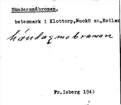 Bild på arkivkortet för arkivposten Händersmåbroman