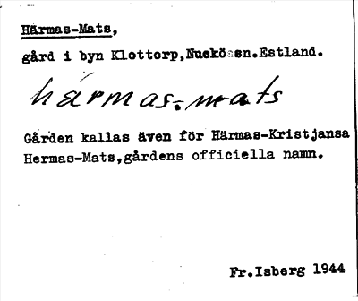 Bild på arkivkortet för arkivposten Härmas-Mats