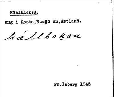 Bild på arkivkortet för arkivposten Häslbäcken