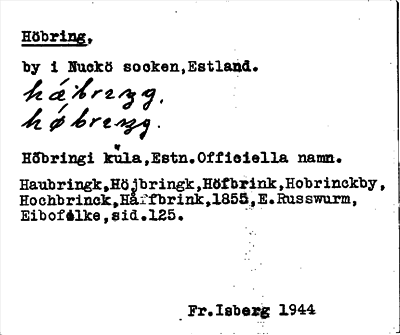 Bild på arkivkortet för arkivposten Höbring