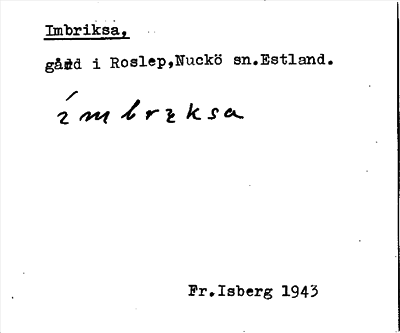 Bild på arkivkortet för arkivposten Imbriksa