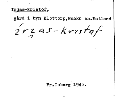 Bild på arkivkortet för arkivposten Irjas-Kristof