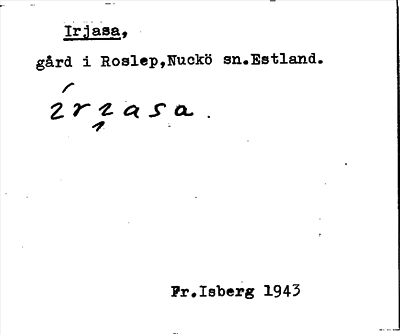 Bild på arkivkortet för arkivposten Irjasa