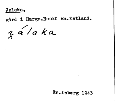Bild på arkivkortet för arkivposten Jalaka