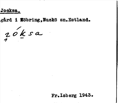 Bild på arkivkortet för arkivposten Jocksa