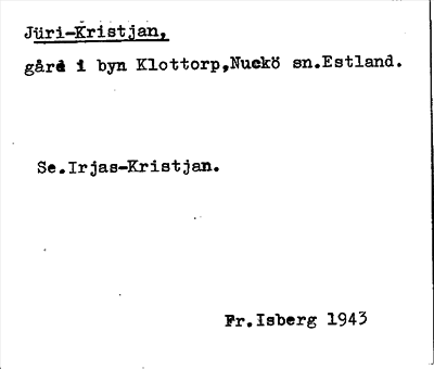 Bild på arkivkortet för arkivposten Jüri-Kristjan