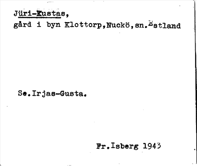 Bild på arkivkortet för arkivposten Jüri-Kustas