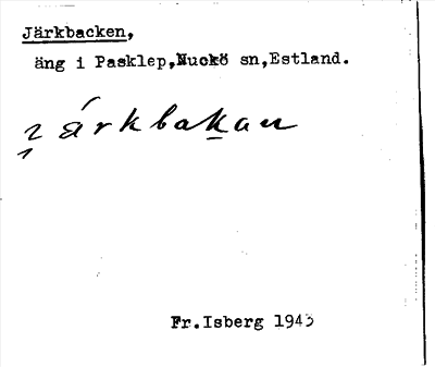 Bild på arkivkortet för arkivposten Järkbacken