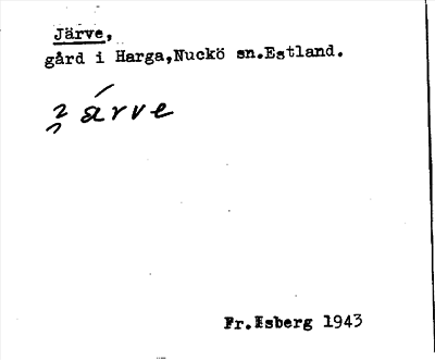 Bild på arkivkortet för arkivposten Järve