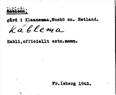 Bild på arkivkortet för arkivposten Kablema